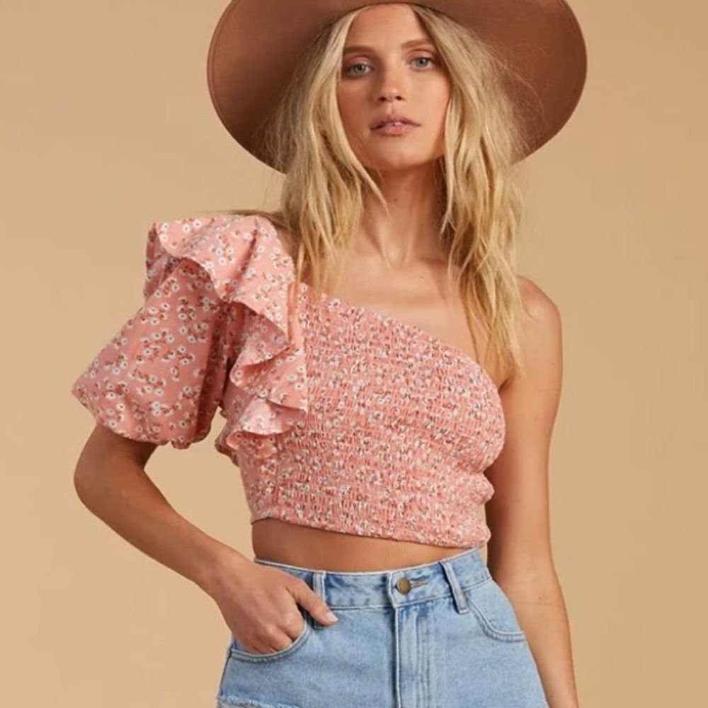 NEW Billabong Tops Billabong X The Salty Blonde Shine On Top Coral Sz S